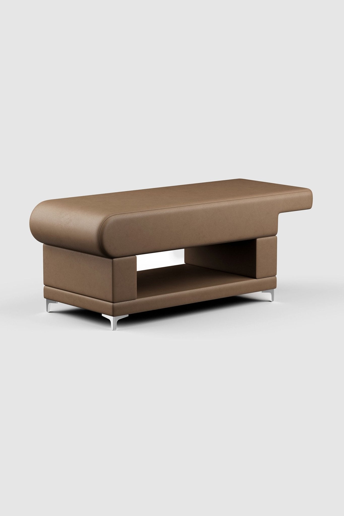 Charlie Plush® Flat Ergonomic Salon Bed IN CAVALETTI LEATHER - Plush + Oak