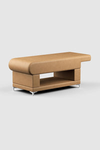 Charlie Plush® Flat Ergonomic Salon Bed IN CAVALETTI LEATHER - Plush + Oak