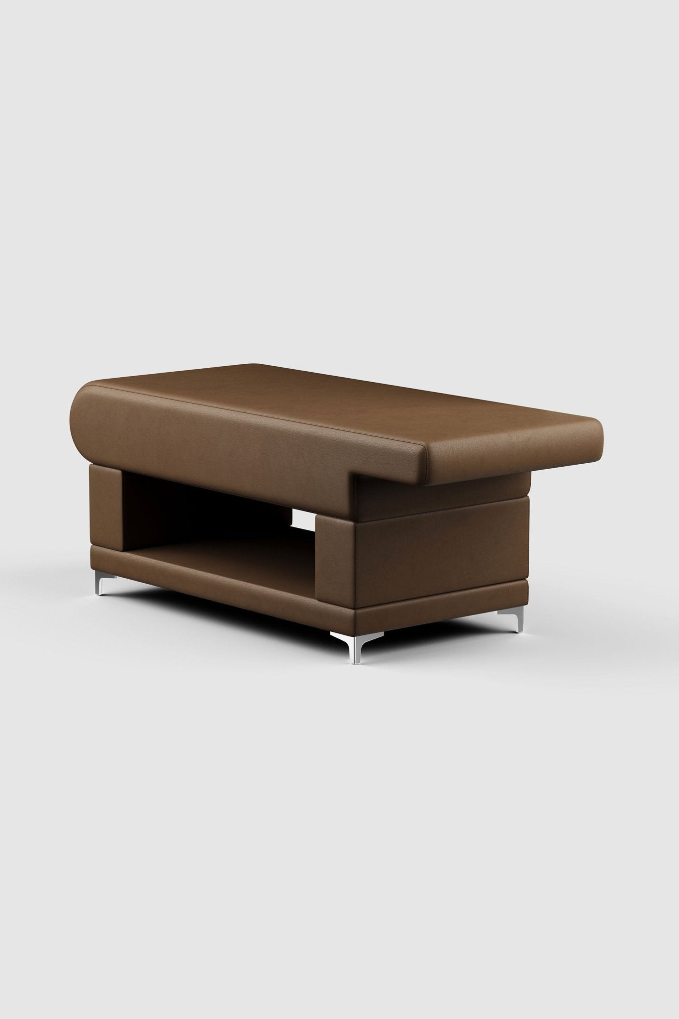 Charlie Plush® Flat Ergonomic Salon Bed IN CAVALETTI LEATHER - Plush + Oak